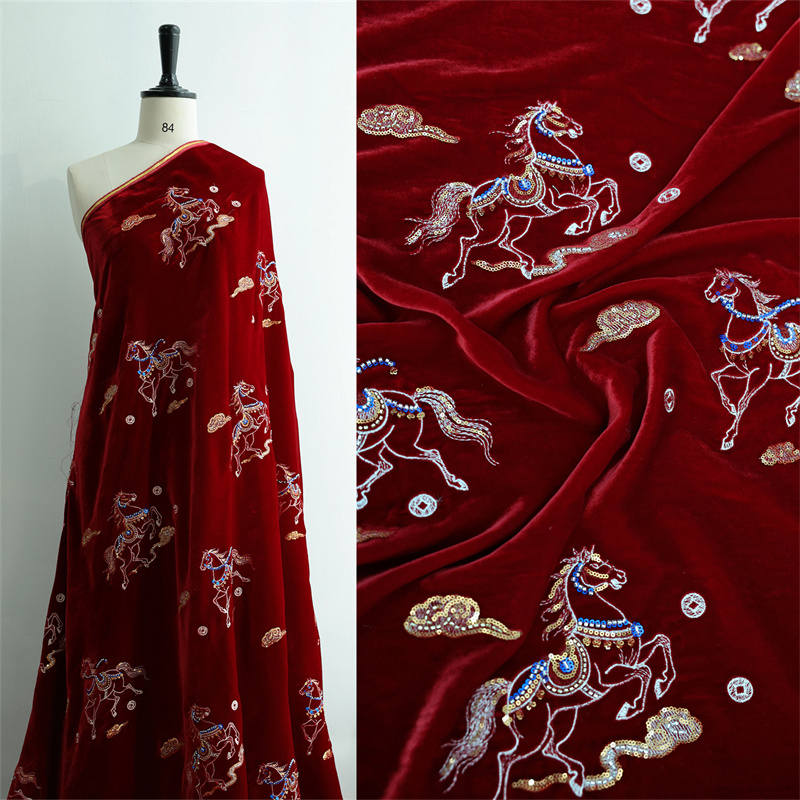 Sewing Velvet Fabric - 가을/겨울 두꺼운 실크 벨벳 네일 비즈