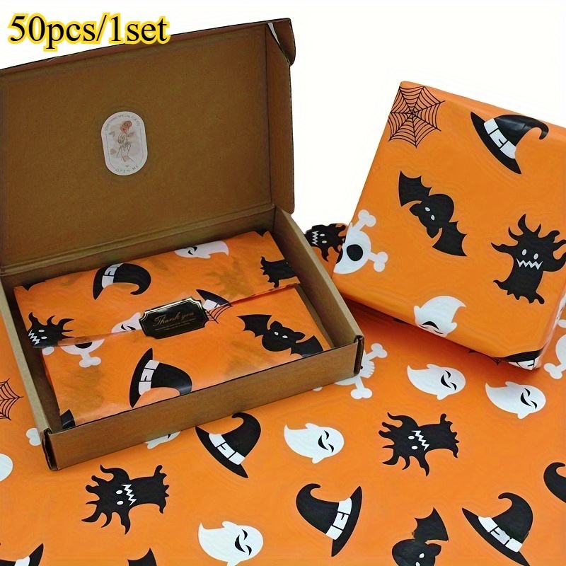 Pattern Tissue Paper - 50개 할로윈 포장지 마녀 모자 티슈