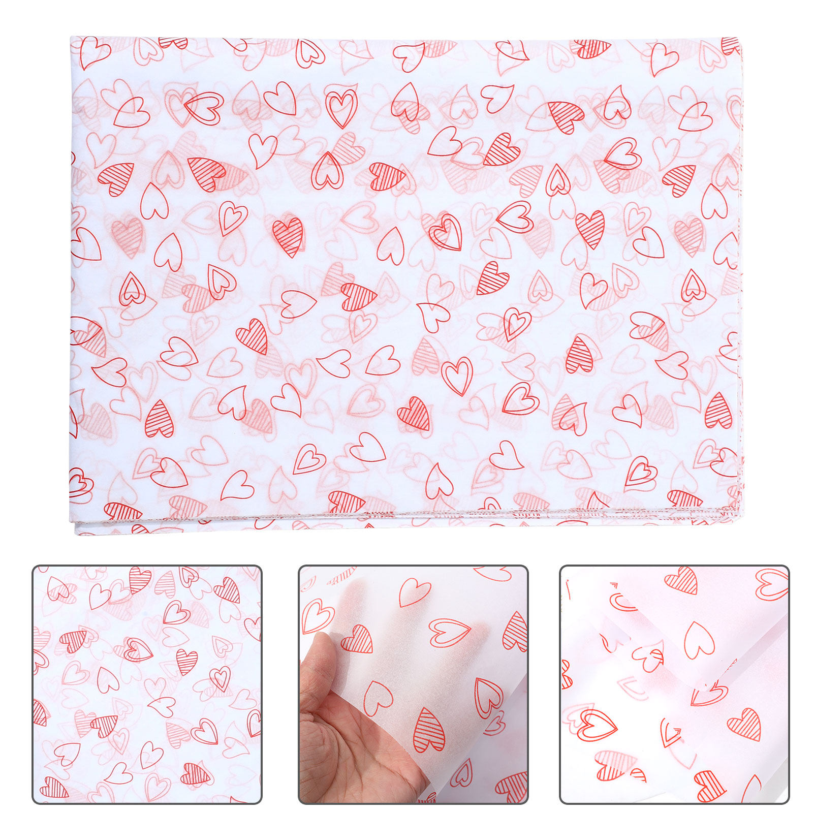 Pattern Tissue Paper - 28매 하트 패턴 꽃무늬 포장지 초박형