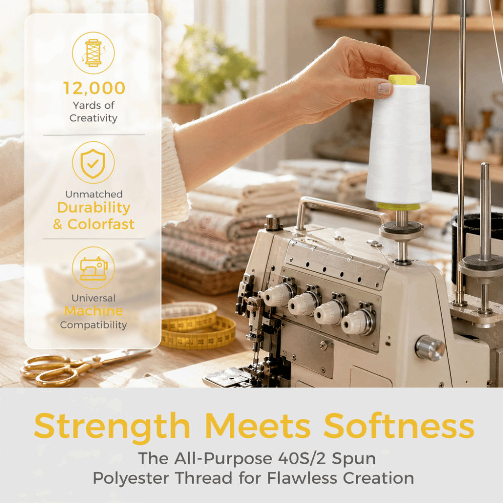 4개입, 각각 3000야드, 흰색 폴리에스터 재봉사 콘 - Serger Thread Cone 리뷰 및 가격