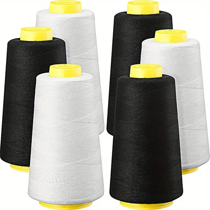 검정색 오버록 실 콘 3개 + 흰색 오버록 실 콘 3개 - Serger Thread Cone 리뷰 및 가격