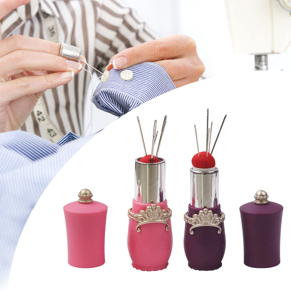 바느질을위한 5pcs 손 바늘과 립스틱 핀 쿠션 바느질 - Sewing Pin Cushion 리뷰 및 가격
