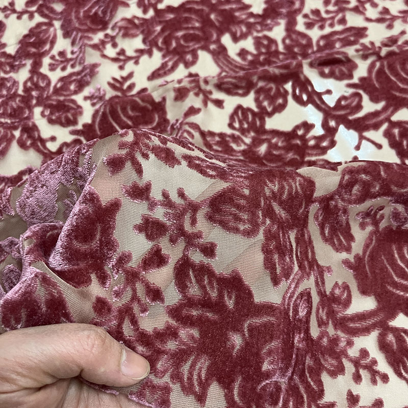 중국식 실크 벨벳 원단 - 레드 로즈 컷아웃 양각 멀베 - Sewing Velvet Fabric 리뷰 및 가격