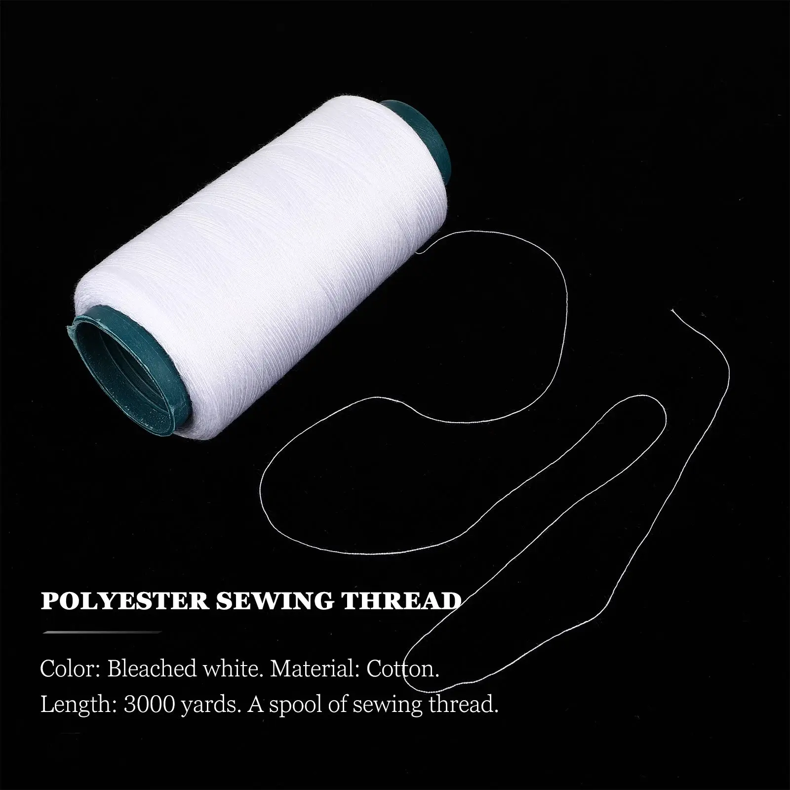 3000야드, 2개, 표백된 흰색 면사 스풀, 내구성  - Textiles Sewing Machine 리뷰 및 가격