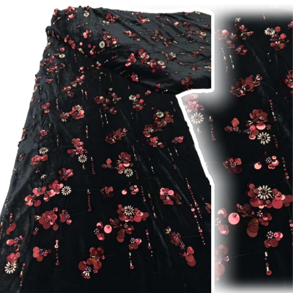 아프리카 스팽글 벨벳 레이스 원단 나이지리아 프랑스 메 - Sewing Velvet Fabric 리뷰 및 가격