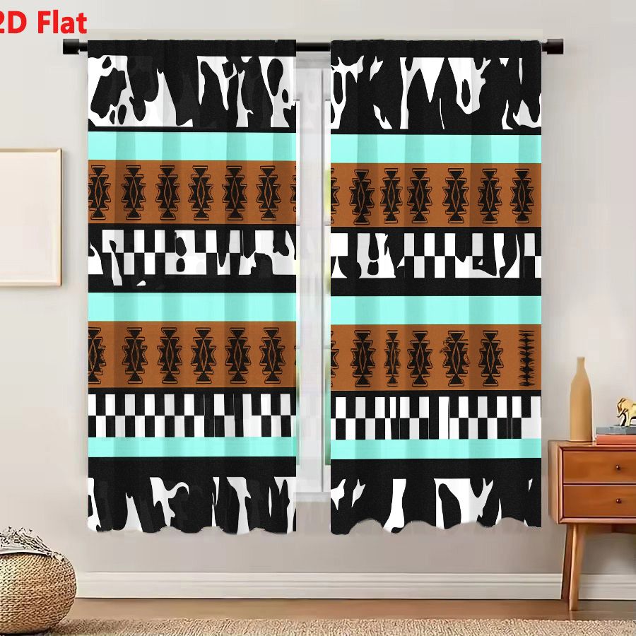 2피스 커튼 2D 플랫 기하학적 추상 부족 패턴 블랙  - Century Textile & Sewing Supply Online Shopping 리뷰 및 가격