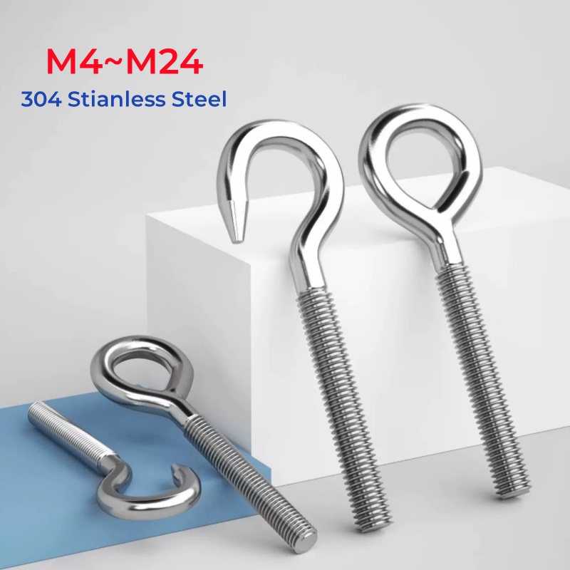 304 스테인리스 스틸 양눈 나사 볼트 M4 M5 M6 - Hook Eye Fastener 리뷰 및 가격