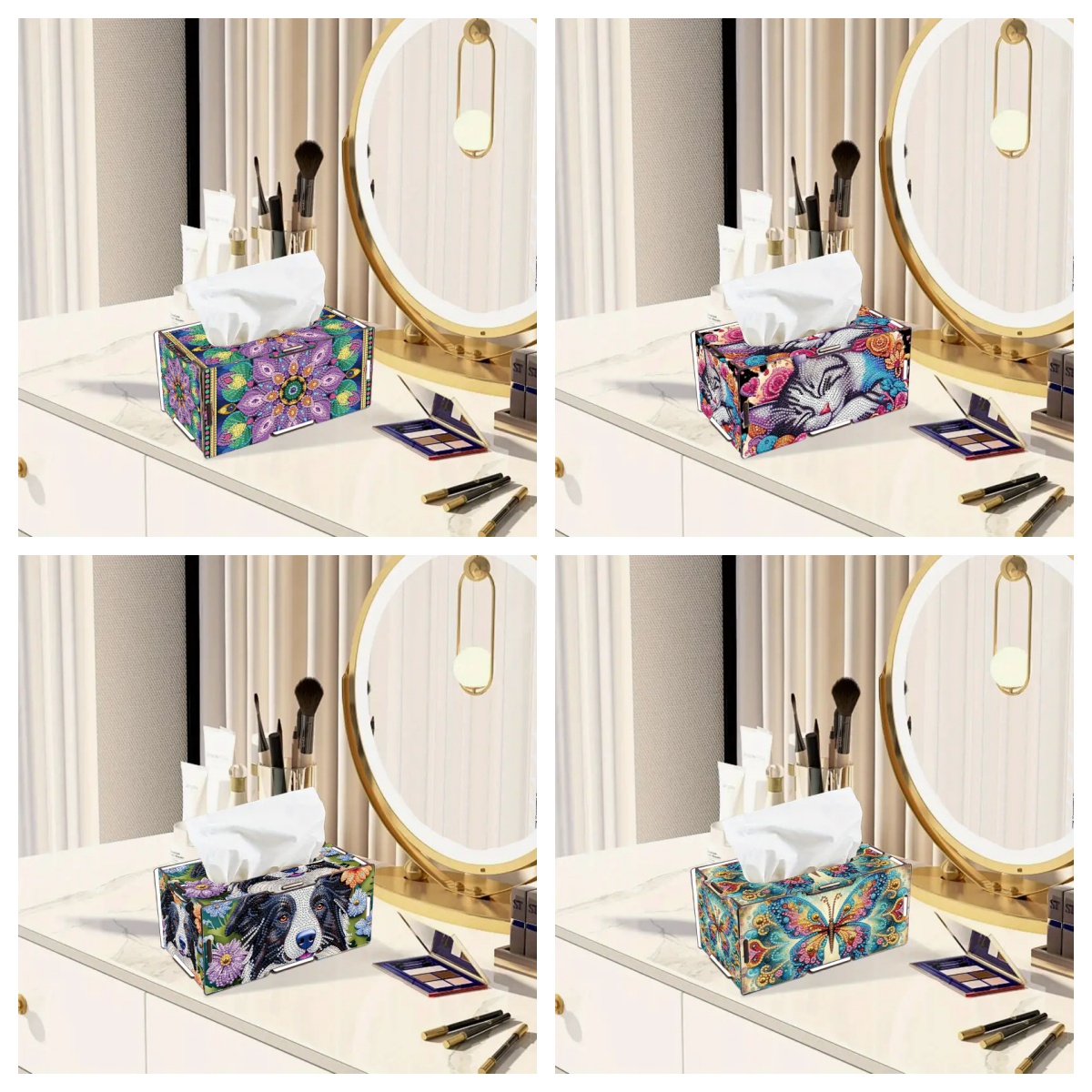 DIY 동물 무늬 원형 다이아몬드 페인팅 세트, 페인팅 - Pattern Tissue Paper 리뷰 및 가격